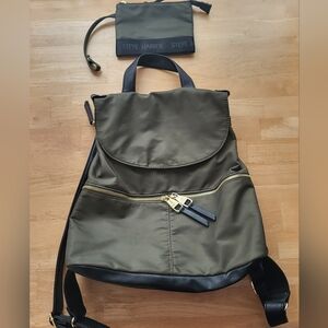 Steve Madden Olive Green Polyester Backpack With Coin Purse